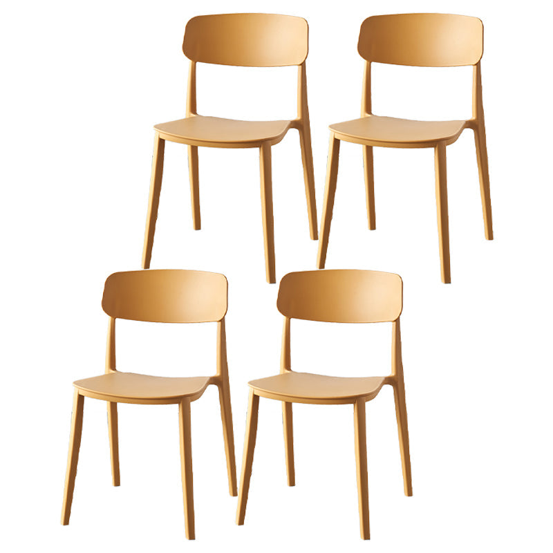 Scandinavian Home Plastic Side Chair Matte Finish Open Back Dining Chair (Set of 4) Yellow Clearhalo ' kitchen&dining_furn' 'Dining Chairs' 'Dining Tables & Seating' 'dining_chair' 'furn' 'furn_dining_chair' 'Furniture' 'furniture_dining_chair' 'Kitchen & Dining Furniture' 'kitchen' 4206057