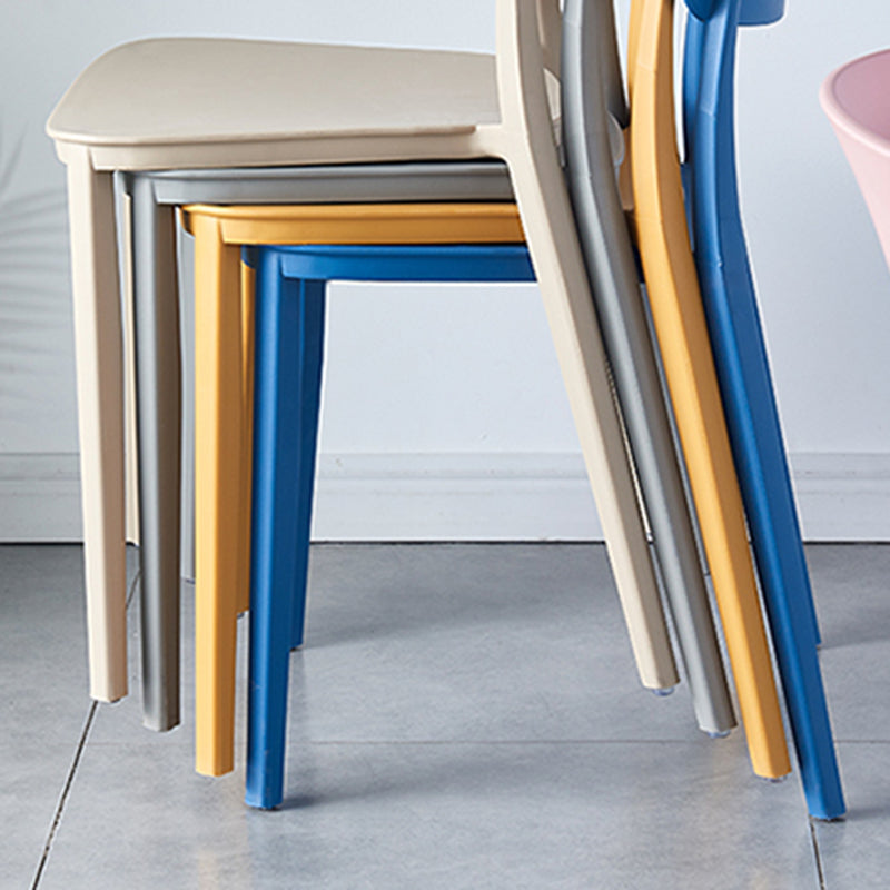 Scandinavian Home Plastic Side Chair Matte Finish Open Back Dining Chair (Set of 4) Clearhalo ' kitchen&dining_furn' 'Dining Chairs' 'Dining Tables & Seating' 'dining_chair' 'furn' 'furn_dining_chair' 'Furniture' 'furniture_dining_chair' 'Kitchen & Dining Furniture' 'kitchen' 4206058