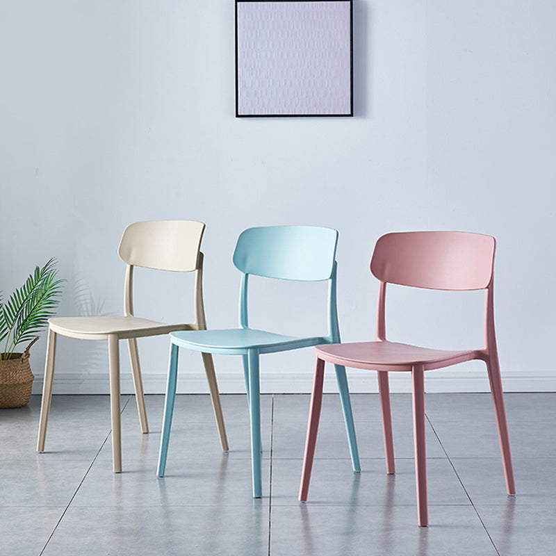 Scandinavian Home Plastic Side Chair Matte Finish Open Back Dining Chair (Set of 4) Clearhalo ' kitchen&dining_furn' 'Dining Chairs' 'Dining Tables & Seating' 'dining_chair' 'furn' 'furn_dining_chair' 'Furniture' 'furniture_dining_chair' 'Kitchen & Dining Furniture' 'kitchen' 4206060