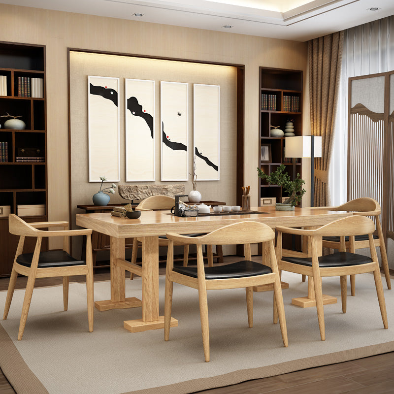 Traditional Style Ash Wood Chairs Kitchen Dining Open Back Arm Chairs Set Clearhalo ' kitchen&dining_furn' 'Dining Chairs' 'Dining Tables & Seating' 'dining_chair' 'furn' 'furn_dining_chair' 'Furniture' 'furniture_dining_chair' 'Kitchen & Dining Furniture' 'kitchen' 4206068