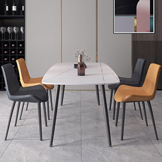 Modern Leather Side Chair Matte Finish Solid Back Dining Chair (Set of 2) Clearhalo ' kitchen&dining_furn' 'Dining Chairs' 'Dining Tables & Seating' 'dining_chair' 'furn' 'furn_dining_chair' 'Furniture' 'furniture_dining_chair' 'Kitchen & Dining Furniture' 'kitchen' 4206084
