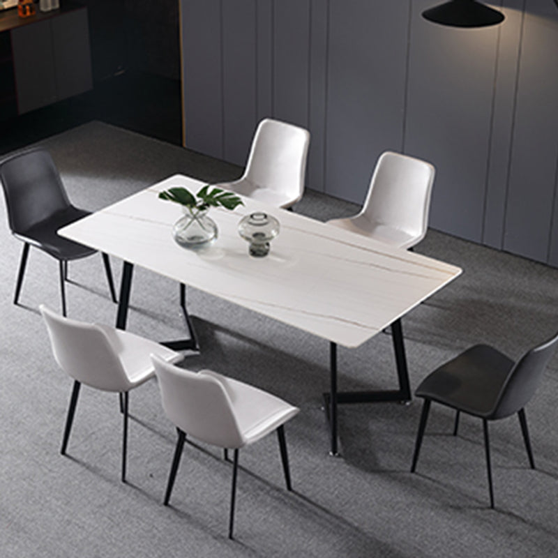 Modern Leather Side Chair Matte Finish Solid Back Dining Chair (Set of 2) Clearhalo ' kitchen&dining_furn' 'Dining Chairs' 'Dining Tables & Seating' 'dining_chair' 'furn' 'furn_dining_chair' 'Furniture' 'furniture_dining_chair' 'Kitchen & Dining Furniture' 'kitchen' 4206092