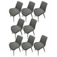 Contemporary Style Metal Chairs Kitchen Dining Room Solid Back Arm Chair Black-Gray 8 Piece Set Clearhalo ' kitchen&dining_furn' 'Dining Chairs' 'Dining Tables & Seating' 'dining_chair' 'furn' 'furn_dining_chair' 'Furniture' 'furniture_dining_chair' 'Kitchen & Dining Furniture' 'kitchen' 4206096