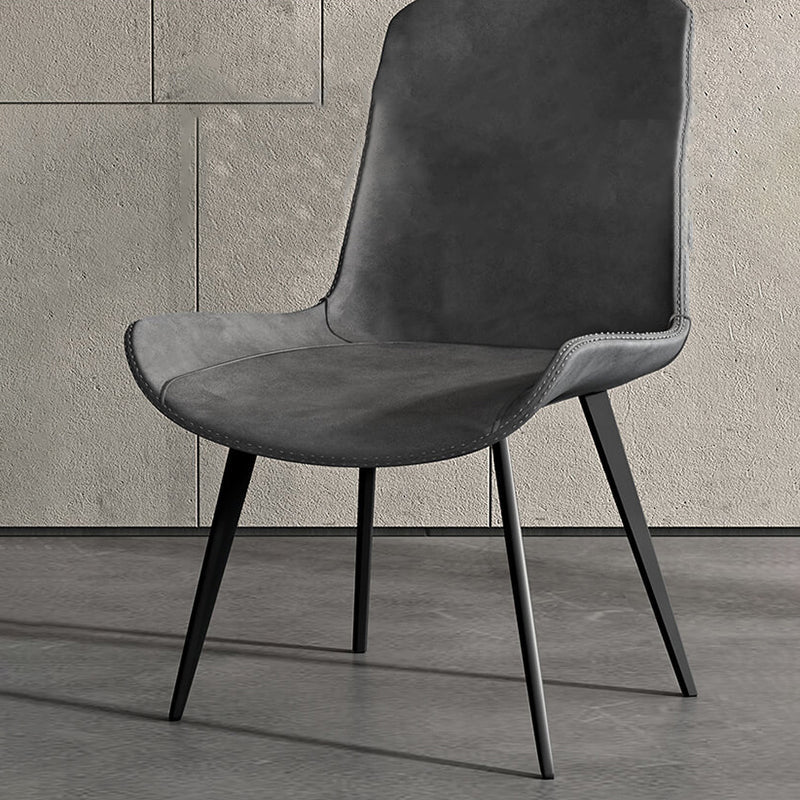 Contemporary Style Metal Chairs Kitchen Dining Room Solid Back Arm Chair Clearhalo ' kitchen&dining_furn' 'Dining Chairs' 'Dining Tables & Seating' 'dining_chair' 'furn' 'furn_dining_chair' 'Furniture' 'furniture_dining_chair' 'Kitchen & Dining Furniture' 'kitchen' 4206099