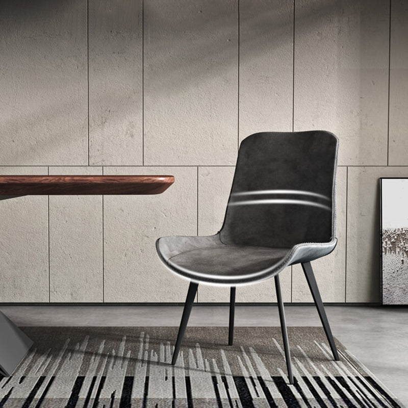 Contemporary Style Metal Chairs Kitchen Dining Room Solid Back Arm Chair Clearhalo ' kitchen&dining_furn' 'Dining Chairs' 'Dining Tables & Seating' 'dining_chair' 'furn' 'furn_dining_chair' 'Furniture' 'furniture_dining_chair' 'Kitchen & Dining Furniture' 'kitchen' 4206101