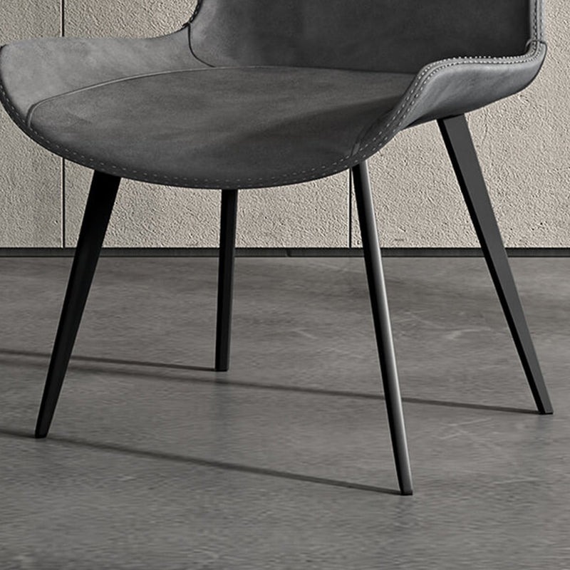 Contemporary Style Metal Chairs Kitchen Dining Room Solid Back Arm Chair Clearhalo ' kitchen&dining_furn' 'Dining Chairs' 'Dining Tables & Seating' 'dining_chair' 'furn' 'furn_dining_chair' 'Furniture' 'furniture_dining_chair' 'Kitchen & Dining Furniture' 'kitchen' 4206105