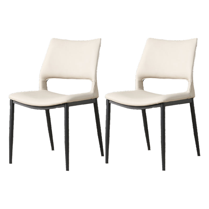 Modern Leather Restaurant Side Chair Matte Finish Open Back Dining Chair (Set of 2) Apricot Clearhalo ' kitchen&dining_furn' 'Dining Chairs' 'Dining Tables & Seating' 'dining_chair' 'furn' 'furn_dining_chair' 'Furniture' 'furniture_dining_chair' 'Kitchen & Dining Furniture' 'kitchen' 4206110