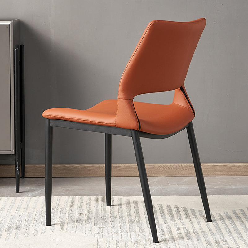 Modern Leather Restaurant Side Chair Matte Finish Open Back Dining Chair (Set of 2) Clearhalo ' kitchen&dining_furn' 'Dining Chairs' 'Dining Tables & Seating' 'dining_chair' 'furn' 'furn_dining_chair' 'Furniture' 'furniture_dining_chair' 'Kitchen & Dining Furniture' 'kitchen' 4206111