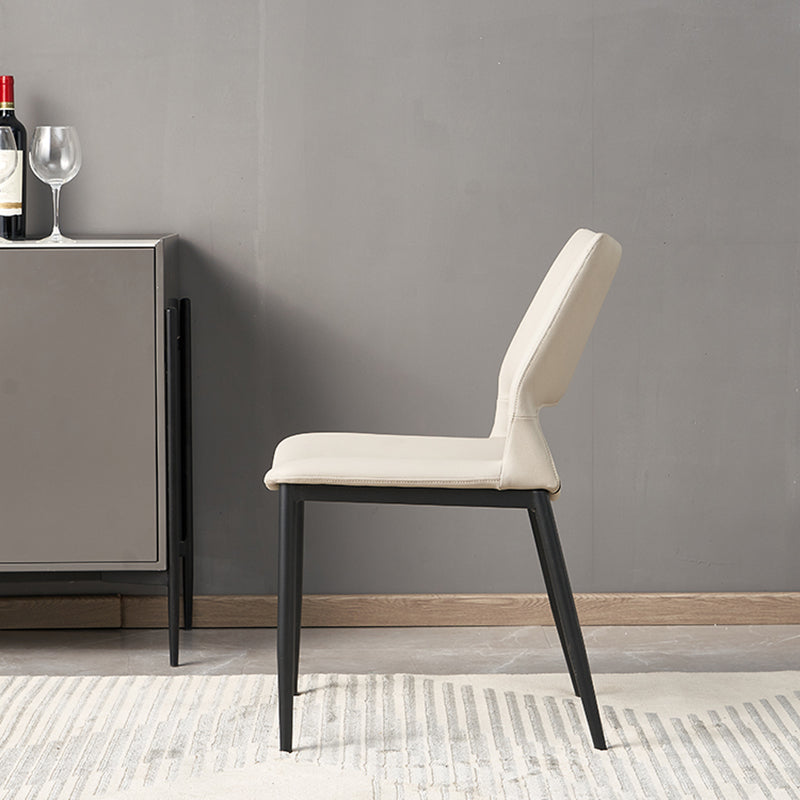 Modern Leather Restaurant Side Chair Matte Finish Open Back Dining Chair (Set of 2) Clearhalo ' kitchen&dining_furn' 'Dining Chairs' 'Dining Tables & Seating' 'dining_chair' 'furn' 'furn_dining_chair' 'Furniture' 'furniture_dining_chair' 'Kitchen & Dining Furniture' 'kitchen' 4206113