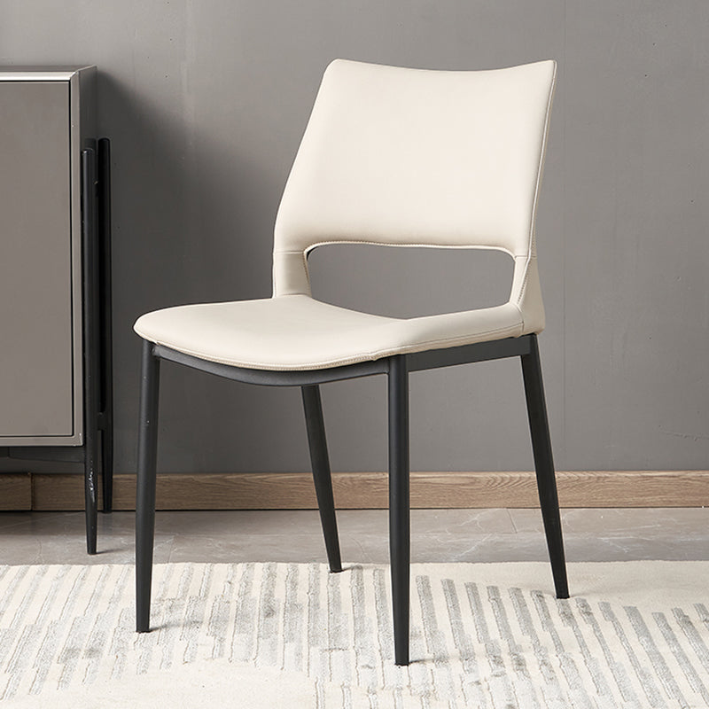 Modern Leather Restaurant Side Chair Matte Finish Open Back Dining Chair (Set of 2) Clearhalo ' kitchen&dining_furn' 'Dining Chairs' 'Dining Tables & Seating' 'dining_chair' 'furn' 'furn_dining_chair' 'Furniture' 'furniture_dining_chair' 'Kitchen & Dining Furniture' 'kitchen' 4206114