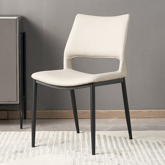 Modern Leather Restaurant Side Chair Matte Finish Open Back Dining Chair (Set of 2) Clearhalo ' kitchen&dining_furn' 'Dining Chairs' 'Dining Tables & Seating' 'dining_chair' 'furn' 'furn_dining_chair' 'Furniture' 'furniture_dining_chair' 'Kitchen & Dining Furniture' 'kitchen' 4206114