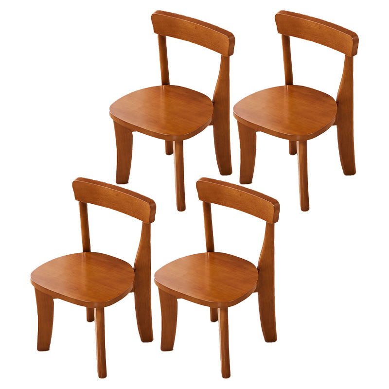 Traditional Style Rubberwood Chair Dining Room Open Back Side Chairs Set Walnut 4 Piece Set Clearhalo ' kitchen&dining_furn' 'Dining Chairs' 'Dining Tables & Seating' 'dining_chair' 'furn' 'furn_dining_chair' 'Furniture' 'furniture_dining_chair' 'Kitchen & Dining Furniture' 'kitchen' 4206131