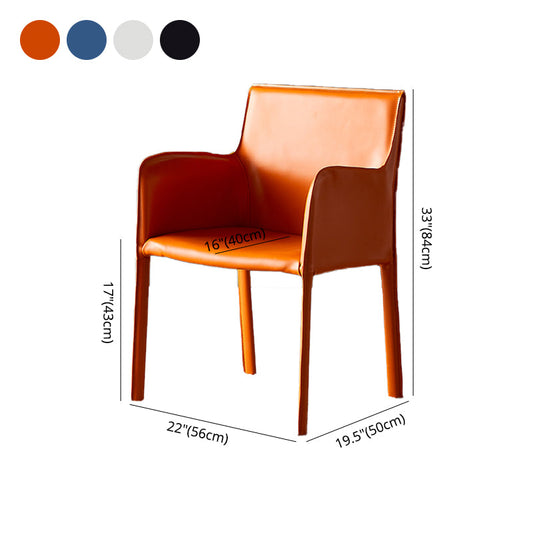 Leather Dining Armchair Upholstered Arm Single Chair with Metal Legs Clearhalo ' kitchen&dining_furn' 'Dining Chairs' 'Dining Tables & Seating' 'dining_chair' 'furn' 'furn_dining_chair' 'Furniture' 'furniture_dining_chair' 'Kitchen & Dining Furniture' 'kitchen' 4206151