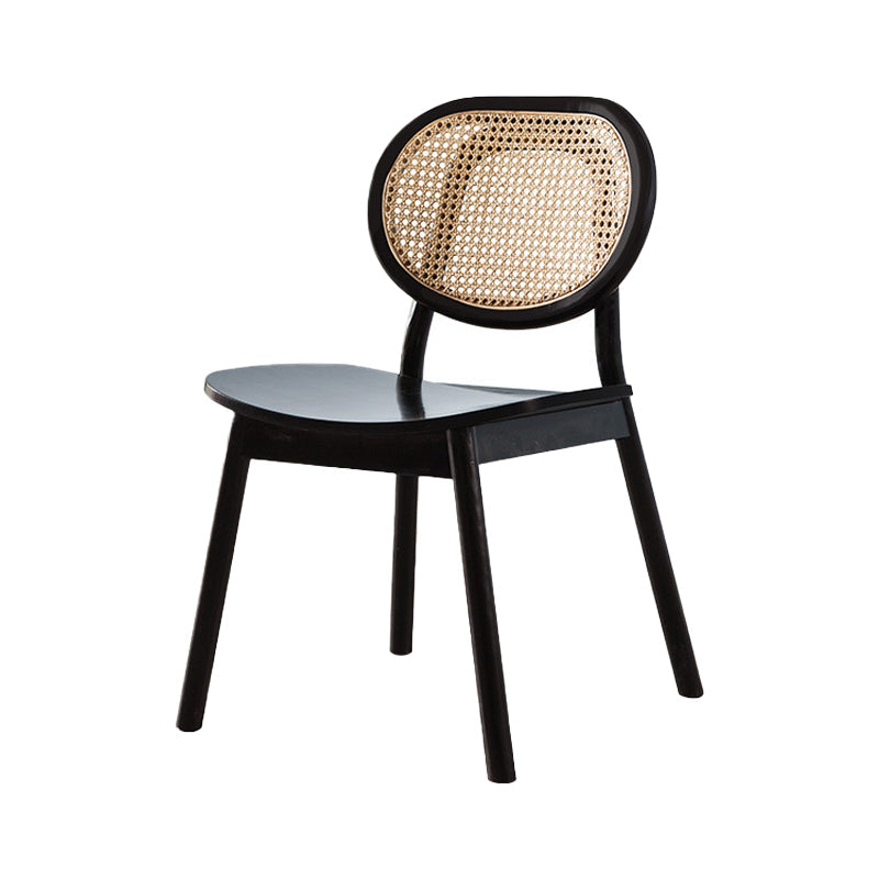 Traditional Style Oak Wood Chairs Kitchen Dining Room Open Back Side Chair Black 1 Piece Clearhalo ' kitchen&dining_furn' 'Dining Chairs' 'Dining Tables & Seating' 'dining_chair' 'furn' 'furn_dining_chair' 'Furniture' 'furniture_dining_chair' 'Kitchen & Dining Furniture' 'kitchen' 4206153