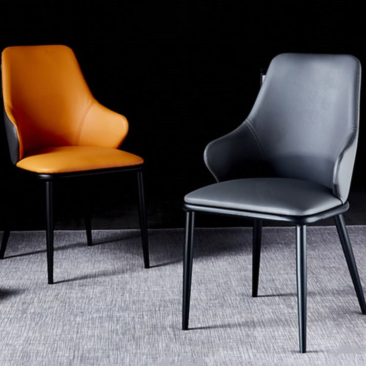 Modern Design Arm Solid Back Dining Chairs Leather Dining Chairs for Home Use Clearhalo ' kitchen&dining_furn' 'Dining Chairs' 'Dining Tables & Seating' 'dining_chair' 'furn' 'furn_dining_chair' 'Furniture' 'furniture_dining_chair' 'Kitchen & Dining Furniture' 'kitchen' 4206182