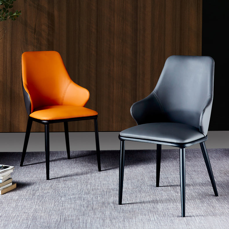 Modern Design Arm Solid Back Dining Chairs Leather Dining Chairs for Home Use Clearhalo ' kitchen&dining_furn' 'Dining Chairs' 'Dining Tables & Seating' 'dining_chair' 'furn' 'furn_dining_chair' 'Furniture' 'furniture_dining_chair' 'Kitchen & Dining Furniture' 'kitchen' 4206195