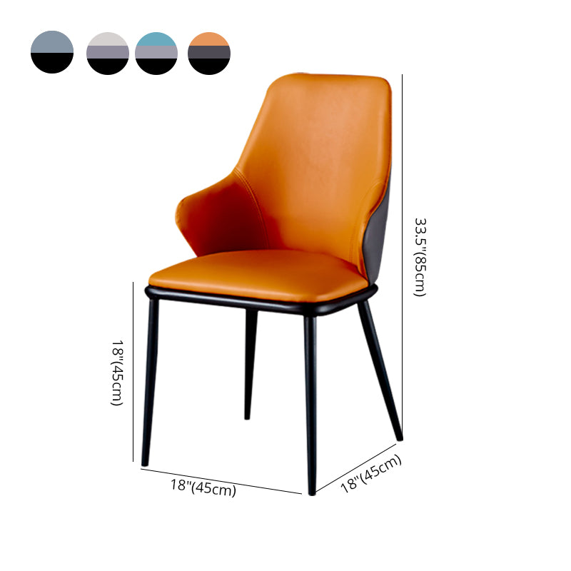 Modern Design Arm Solid Back Dining Chairs Leather Dining Chairs for Home Use Clearhalo ' kitchen&dining_furn' 'Dining Chairs' 'Dining Tables & Seating' 'dining_chair' 'furn' 'furn_dining_chair' 'Furniture' 'furniture_dining_chair' 'Kitchen & Dining Furniture' 'kitchen' 4206196