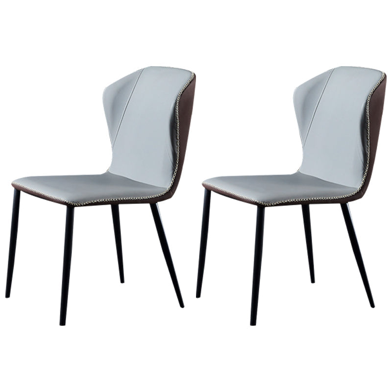 Modern Design Wingback Dining Side Chairs Armless Leather Chair for Home Light Gray 2 Piece Set Clearhalo ' kitchen&dining_furn' 'Dining Chairs' 'Dining Tables & Seating' 'dining_chair' 'furn' 'furn_dining_chair' 'Furniture' 'furniture_dining_chair' 'Kitchen & Dining Furniture' 'kitchen' 4206199