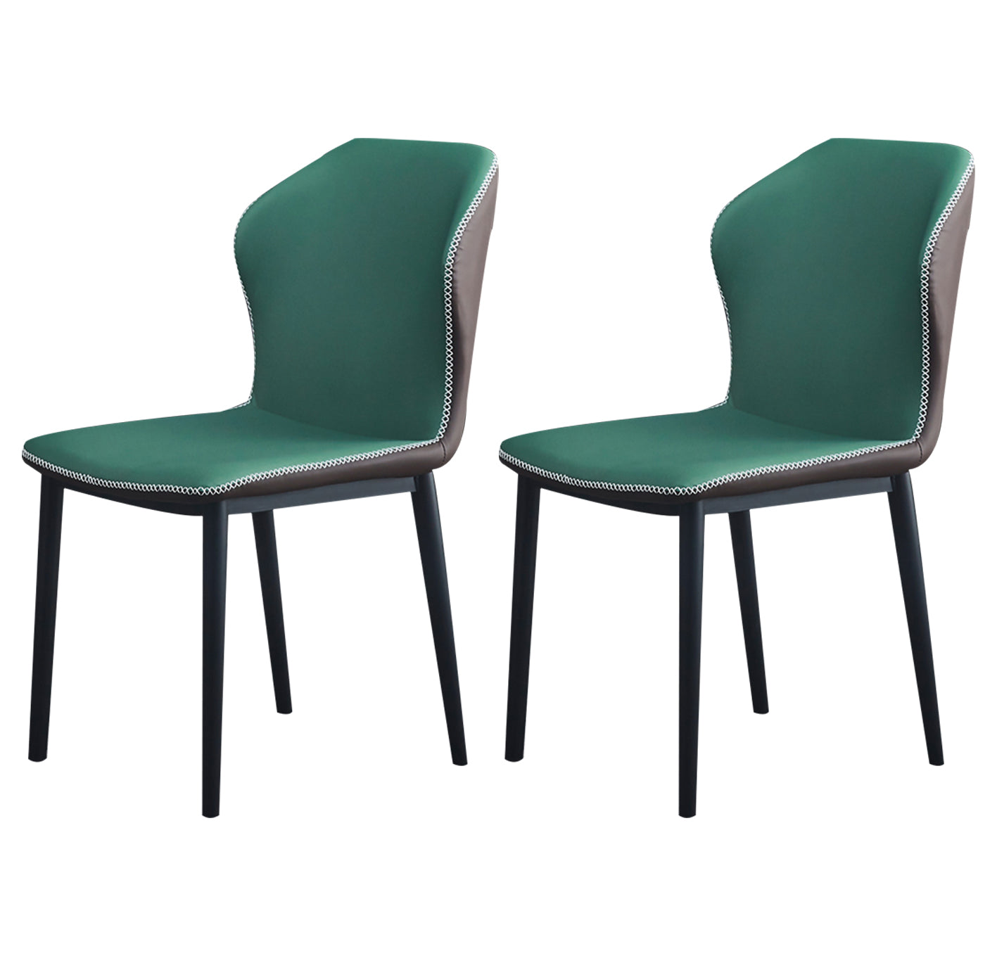 Modern Design Wingback Dining Side Chairs Armless Leather Chair for Home Green 2 Piece Set Clearhalo ' kitchen&dining_furn' 'Dining Chairs' 'Dining Tables & Seating' 'dining_chair' 'furn' 'furn_dining_chair' 'Furniture' 'furniture_dining_chair' 'Kitchen & Dining Furniture' 'kitchen' 4206207