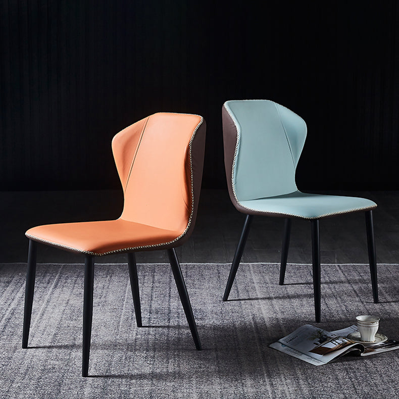 Modern Design Wingback Dining Side Chairs Armless Leather Chair for Home Clearhalo ' kitchen&dining_furn' 'Dining Chairs' 'Dining Tables & Seating' 'dining_chair' 'furn' 'furn_dining_chair' 'Furniture' 'furniture_dining_chair' 'Kitchen & Dining Furniture' 'kitchen' 4206214