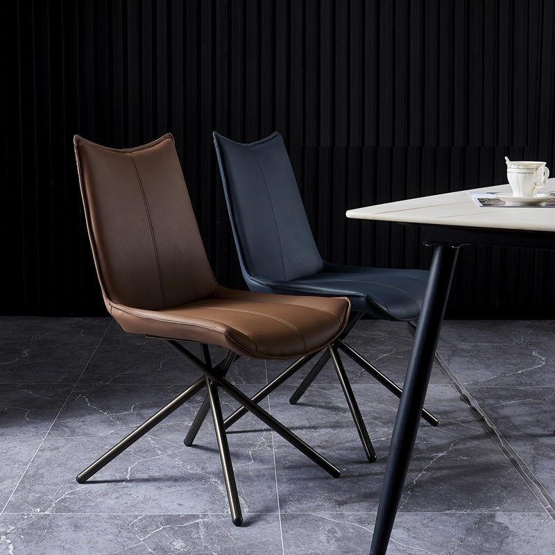 Industrial Style Solid Back Dining Side Chairs Leather Dining Chairs for Kitchen Clearhalo ' kitchen&dining_furn' 'Dining Chairs' 'Dining Tables & Seating' 'dining_chair' 'furn' 'furn_dining_chair' 'Furniture' 'furniture_dining_chair' 'Kitchen & Dining Furniture' 'kitchen' 4206223