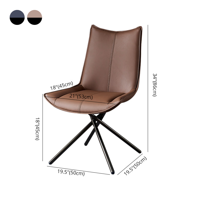 Industrial Style Solid Back Dining Side Chairs Leather Dining Chairs for Kitchen Clearhalo ' kitchen&dining_furn' 'Dining Chairs' 'Dining Tables & Seating' 'dining_chair' 'furn' 'furn_dining_chair' 'Furniture' 'furniture_dining_chair' 'Kitchen & Dining Furniture' 'kitchen' 4206232