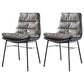Modern Design Leather Dining Side Chair Upholstered Solid Back Armless Chairs Grey 2 Piece Set Clearhalo ' kitchen&dining_furn' 'Dining Chairs' 'Dining Tables & Seating' 'dining_chair' 'furn' 'furn_dining_chair' 'Furniture' 'furniture_dining_chair' 'Kitchen & Dining Furniture' 'kitchen' 4206235