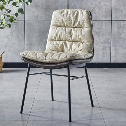 Modern Design Leather Dining Side Chair Upholstered Solid Back Armless Chairs White 1 Piece Clearhalo ' kitchen&dining_furn' 'Dining Chairs' 'Dining Tables & Seating' 'dining_chair' 'furn' 'furn_dining_chair' 'Furniture' 'furniture_dining_chair' 'Kitchen & Dining Furniture' 'kitchen' 4206239