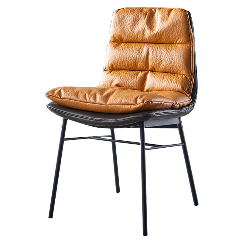 Modern Design Leather Dining Side Chair Upholstered Solid Back Armless Chairs Clearhalo ' kitchen&dining_furn' 'Dining Chairs' 'Dining Tables & Seating' 'dining_chair' 'furn' 'furn_dining_chair' 'Furniture' 'furniture_dining_chair' 'Kitchen & Dining Furniture' 'kitchen' 4206242