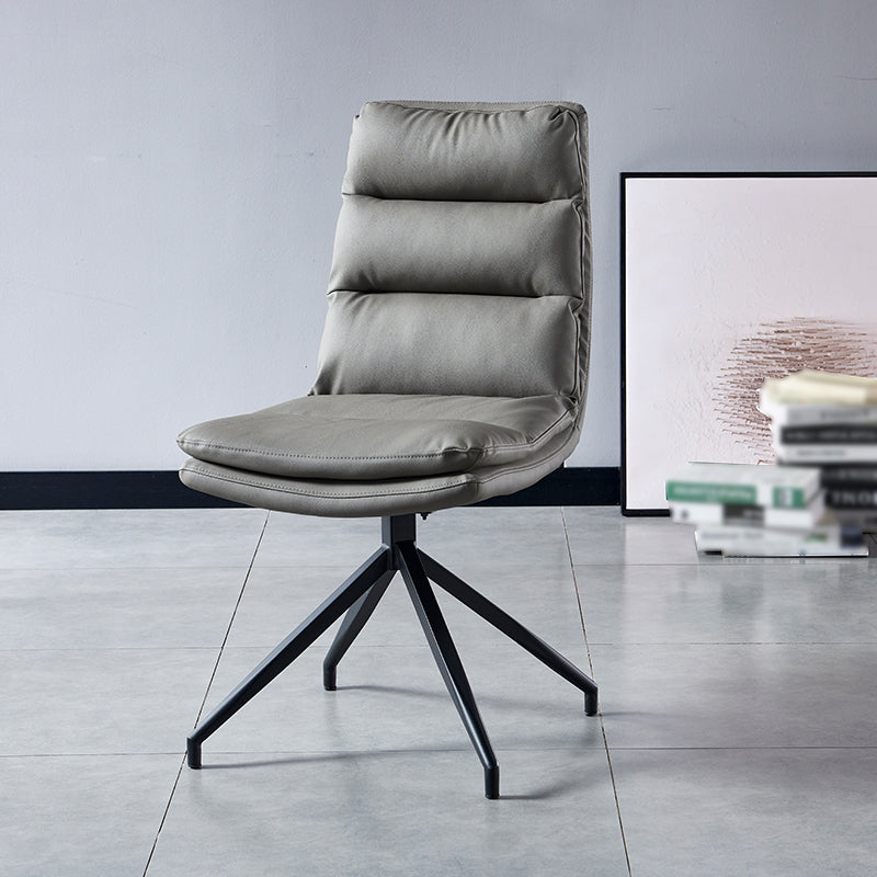 Contemporary Style Leather Dining Side Chairs Solid Back Chair for Kitchen Grey 1 Piece Clearhalo ' kitchen&dining_furn' 'Dining Chairs' 'Dining Tables & Seating' 'dining_chair' 'furn' 'furn_dining_chair' 'Furniture' 'furniture_dining_chair' 'Kitchen & Dining Furniture' 'kitchen' 4206258