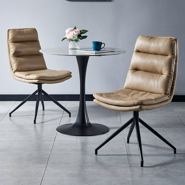 Contemporary Style Leather Dining Side Chairs Solid Back Chair for Kitchen Clearhalo ' kitchen&dining_furn' 'Dining Chairs' 'Dining Tables & Seating' 'dining_chair' 'furn' 'furn_dining_chair' 'Furniture' 'furniture_dining_chair' 'Kitchen & Dining Furniture' 'kitchen' 4206260