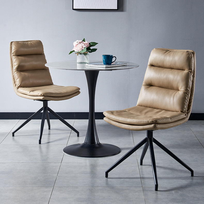 Contemporary Style Leather Dining Side Chairs Solid Back Chair for Kitchen Clearhalo ' kitchen&dining_furn' 'Dining Chairs' 'Dining Tables & Seating' 'dining_chair' 'furn' 'furn_dining_chair' 'Furniture' 'furniture_dining_chair' 'Kitchen & Dining Furniture' 'kitchen' 4206277