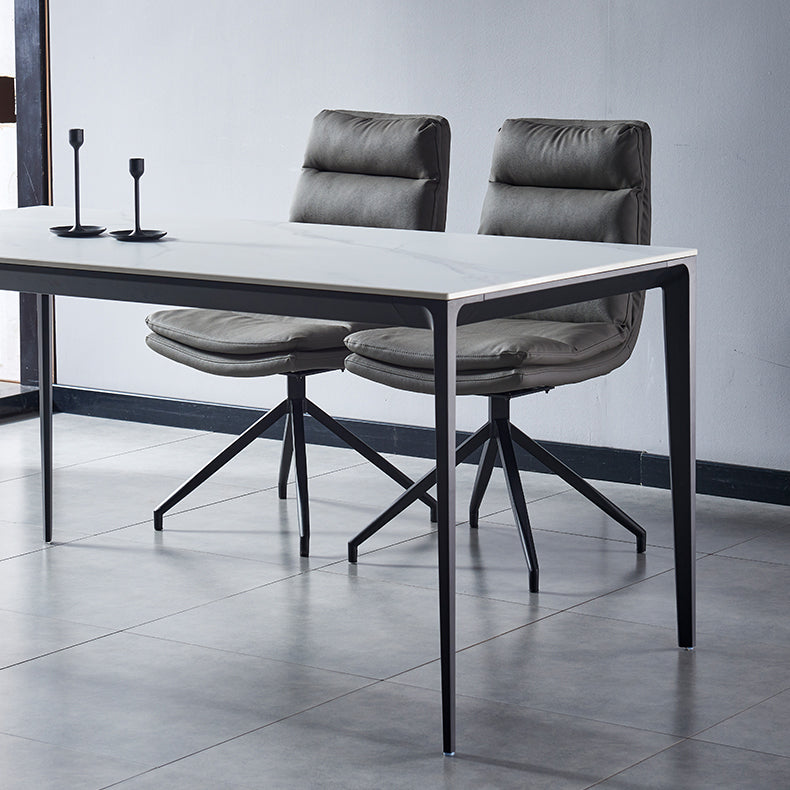 Contemporary Style Leather Dining Side Chairs Solid Back Chair for Kitchen Clearhalo ' kitchen&dining_furn' 'Dining Chairs' 'Dining Tables & Seating' 'dining_chair' 'furn' 'furn_dining_chair' 'Furniture' 'furniture_dining_chair' 'Kitchen & Dining Furniture' 'kitchen' 4206279