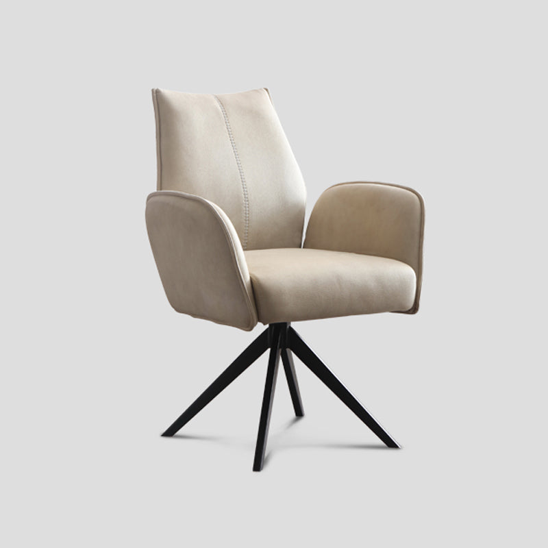 Contemporary Design Faux Leather Dining Chairs Solid Back Arm Side Chairs for Home White 1 Piece Clearhalo ' kitchen&dining_furn' 'Dining Chairs' 'Dining Tables & Seating' 'dining_chair' 'furn' 'furn_dining_chair' 'Furniture' 'furniture_dining_chair' 'Kitchen & Dining Furniture' 'kitchen' 4206284