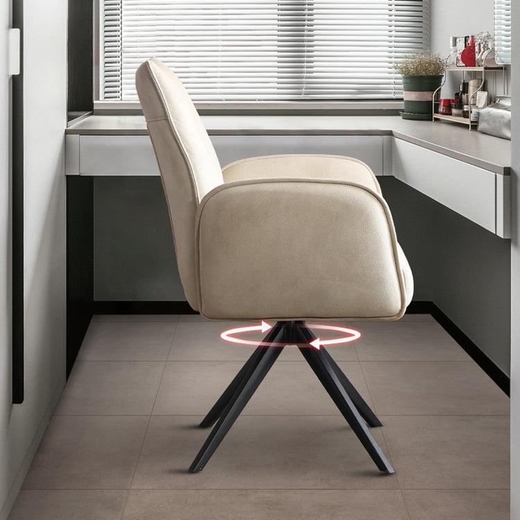 Contemporary Design Faux Leather Dining Chairs Solid Back Arm Side Chairs for Home Clearhalo ' kitchen&dining_furn' 'Dining Chairs' 'Dining Tables & Seating' 'dining_chair' 'furn' 'furn_dining_chair' 'Furniture' 'furniture_dining_chair' 'Kitchen & Dining Furniture' 'kitchen' 4206285