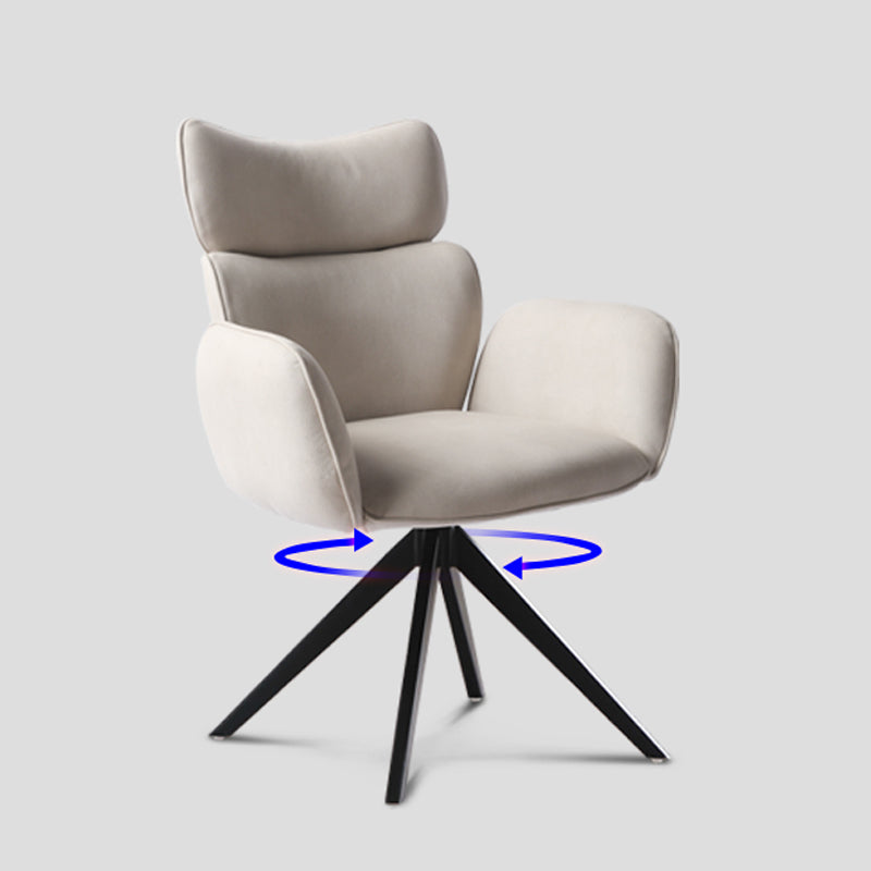 Contemporary Design Faux Leather Dining Chairs Solid Back Arm Side Chairs for Home Textured White 1 Piece Clearhalo ' kitchen&dining_furn' 'Dining Chairs' 'Dining Tables & Seating' 'dining_chair' 'furn' 'furn_dining_chair' 'Furniture' 'furniture_dining_chair' 'Kitchen & Dining Furniture' 'kitchen' 4206286