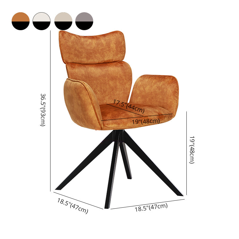 Contemporary Design Faux Leather Dining Chairs Solid Back Arm Side Chairs for Home Clearhalo ' kitchen&dining_furn' 'Dining Chairs' 'Dining Tables & Seating' 'dining_chair' 'furn' 'furn_dining_chair' 'Furniture' 'furniture_dining_chair' 'Kitchen & Dining Furniture' 'kitchen' 4206298