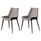 Contemporary Design Leather Dining Side Chair Arm Solid Back Chair for Kitchen Grey 2 Piece Set Clearhalo ' kitchen&dining_furn' 'Dining Chairs' 'Dining Tables & Seating' 'dining_chair' 'furn' 'furn_dining_chair' 'Furniture' 'furniture_dining_chair' 'Kitchen & Dining Furniture' 'kitchen' 4206316