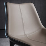 Contemporary Design Leather Dining Side Chair Arm Solid Back Chair for Kitchen Clearhalo ' kitchen&dining_furn' 'Dining Chairs' 'Dining Tables & Seating' 'dining_chair' 'furn' 'furn_dining_chair' 'Furniture' 'furniture_dining_chair' 'Kitchen & Dining Furniture' 'kitchen' 4206324