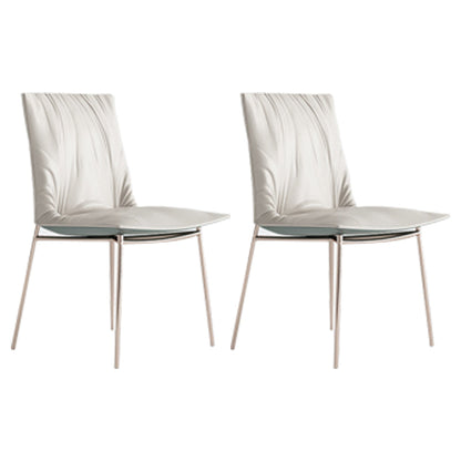 Modern Leather Dining Side Chair Luxury Solid Back Armless Chair for Kitchen Orchid 2 Piece Set Clearhalo ' kitchen&dining_furn' 'Dining Chairs' 'Dining Tables & Seating' 'dining_chair' 'furn' 'furn_dining_chair' 'Furniture' 'furniture_dining_chair' 'Kitchen & Dining Furniture' 'kitchen' 4206330