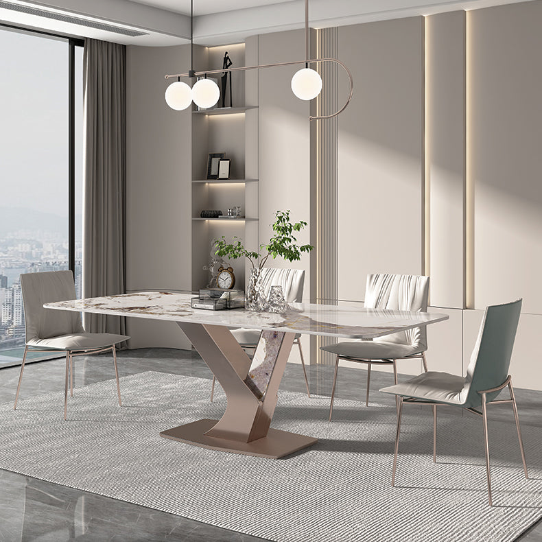 Modern Leather Dining Side Chair Luxury Solid Back Armless Chair for Kitchen Clearhalo ' kitchen&dining_furn' 'Dining Chairs' 'Dining Tables & Seating' 'dining_chair' 'furn' 'furn_dining_chair' 'Furniture' 'furniture_dining_chair' 'Kitchen & Dining Furniture' 'kitchen' 4206332