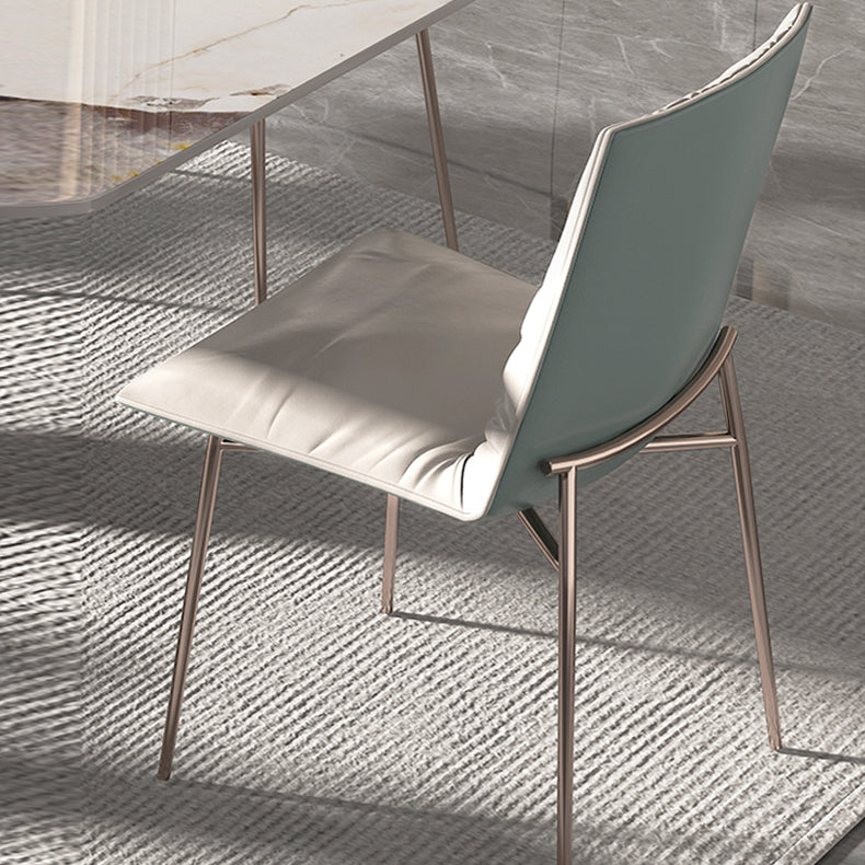 Modern Leather Dining Side Chair Luxury Solid Back Armless Chair for Kitchen Clearhalo ' kitchen&dining_furn' 'Dining Chairs' 'Dining Tables & Seating' 'dining_chair' 'furn' 'furn_dining_chair' 'Furniture' 'furniture_dining_chair' 'Kitchen & Dining Furniture' 'kitchen' 4206333