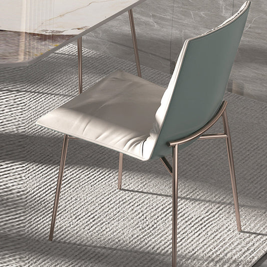 Modern Leather Dining Side Chair Luxury Solid Back Armless Chair for Kitchen Clearhalo ' kitchen&dining_furn' 'Dining Chairs' 'Dining Tables & Seating' 'dining_chair' 'furn' 'furn_dining_chair' 'Furniture' 'furniture_dining_chair' 'Kitchen & Dining Furniture' 'kitchen' 4206333