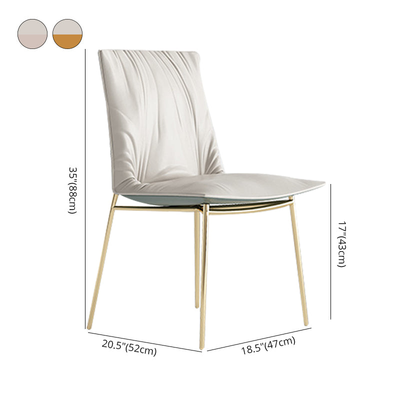 Modern Leather Dining Side Chair Luxury Solid Back Armless Chair for Kitchen Clearhalo ' kitchen&dining_furn' 'Dining Chairs' 'Dining Tables & Seating' 'dining_chair' 'furn' 'furn_dining_chair' 'Furniture' 'furniture_dining_chair' 'Kitchen & Dining Furniture' 'kitchen' 4206339