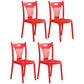 Modern Style Plastic Dining Chair Dining Stackable Armless Side Chair for Kitchen (Set of 4) Red Clearhalo ' kitchen&dining_furn' 'Dining Chairs' 'Dining Tables & Seating' 'dining_chair' 'furn' 'furn_dining_chair' 'Furniture' 'furniture_dining_chair' 'Kitchen & Dining Furniture' 'kitchen' 4206360