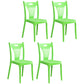 Modern Style Plastic Dining Chair Dining Stackable Armless Side Chair for Kitchen (Set of 4) Green Clearhalo ' kitchen&dining_furn' 'Dining Chairs' 'Dining Tables & Seating' 'dining_chair' 'furn' 'furn_dining_chair' 'Furniture' 'furniture_dining_chair' 'Kitchen & Dining Furniture' 'kitchen' 4206361