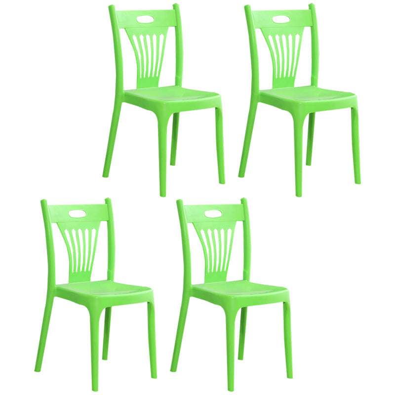 Modern Style Plastic Dining Chair Dining Stackable Armless Side Chair for Kitchen (Set of 4) Green Clearhalo ' kitchen&dining_furn' 'Dining Chairs' 'Dining Tables & Seating' 'dining_chair' 'furn' 'furn_dining_chair' 'Furniture' 'furniture_dining_chair' 'Kitchen & Dining Furniture' 'kitchen' 4206361