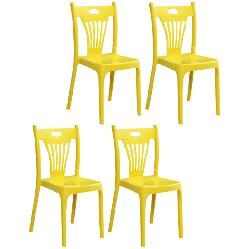 Modern Style Plastic Dining Chair Dining Stackable Armless Side Chair for Kitchen (Set of 4) Lemon Yellow Clearhalo ' kitchen&dining_furn' 'Dining Chairs' 'Dining Tables & Seating' 'dining_chair' 'furn' 'furn_dining_chair' 'Furniture' 'furniture_dining_chair' 'Kitchen & Dining Furniture' 'kitchen' 4206363