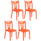 Modern Style Plastic Dining Chair Dining Stackable Armless Side Chair for Kitchen (Set of 4) Orange Clearhalo ' kitchen&dining_furn' 'Dining Chairs' 'Dining Tables & Seating' 'dining_chair' 'furn' 'furn_dining_chair' 'Furniture' 'furniture_dining_chair' 'Kitchen & Dining Furniture' 'kitchen' 4206367