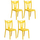 Modern Style Plastic Dining Chair Dining Stackable Armless Side Chair for Kitchen (Set of 4) Golden Clearhalo ' kitchen&dining_furn' 'Dining Chairs' 'Dining Tables & Seating' 'dining_chair' 'furn' 'furn_dining_chair' 'Furniture' 'furniture_dining_chair' 'Kitchen & Dining Furniture' 'kitchen' 4206369